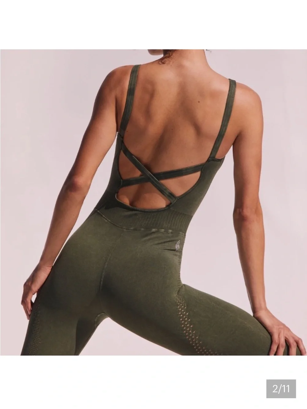 FP Movement Good Karma Olive Onesie Sz XS/S